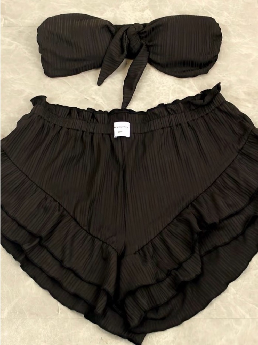 Two-Piece Bandeau & Ruffle Shorts Set - Picture 2 of 2